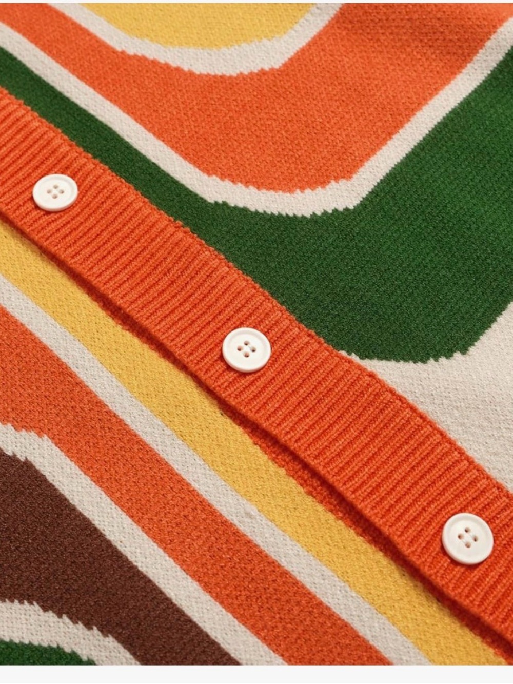 Oxknit Retro Multi-Color Patterned Cardigan Sweater - Picture 3 of 8